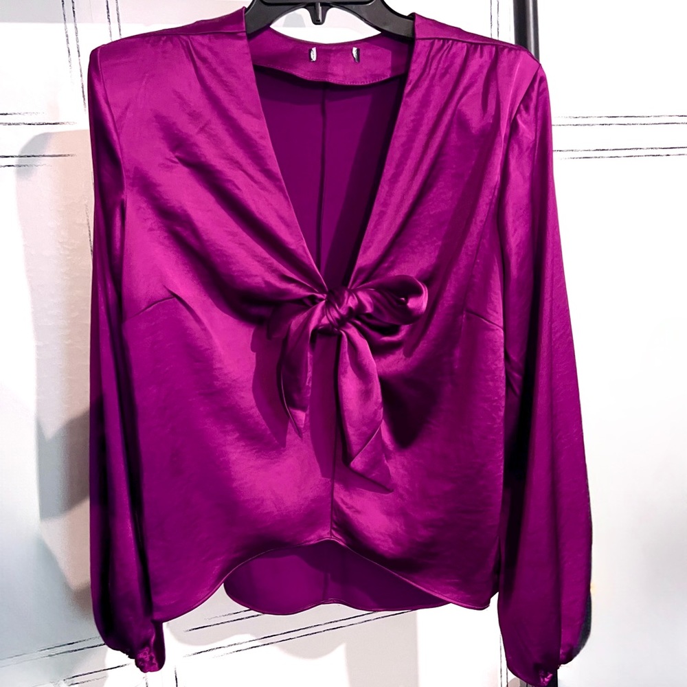 Express Purple Satin Blouse